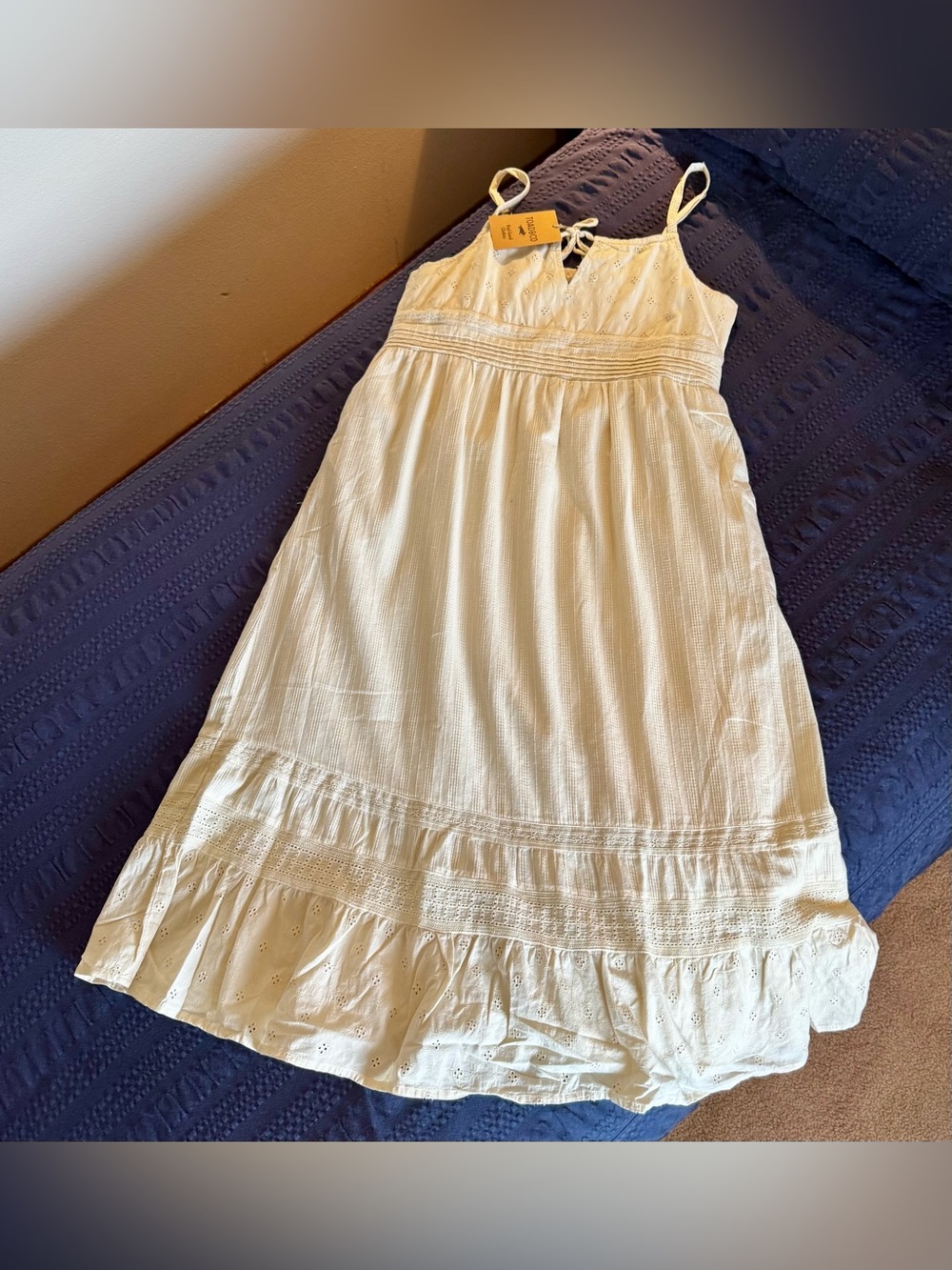 Toad&Co Airscape Tank Midi Dress - Salt Dobby Sz M - NEW - Picture 9 of 13